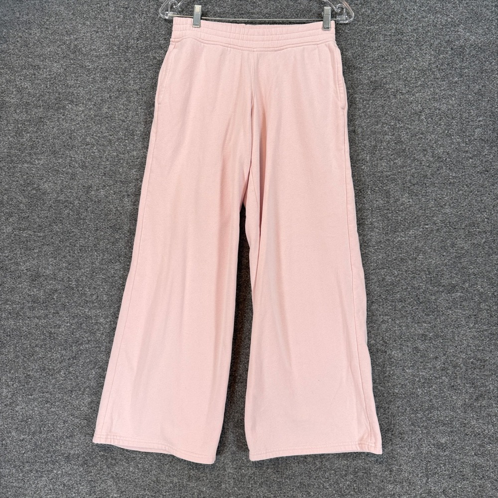 Hollister Sweatpants Womens XS Pink Wide Leg Baggy Fleece Loungewear Casual